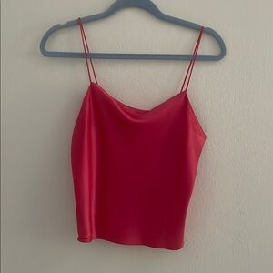 Alice + Olivia Pink Harmon Cowl Crop Camisole